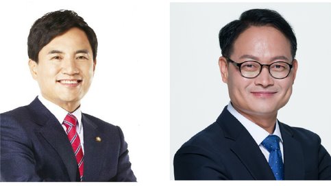 김진태 자유한국당 의원(왼쪽), 허영 더불어민주당 예비후보