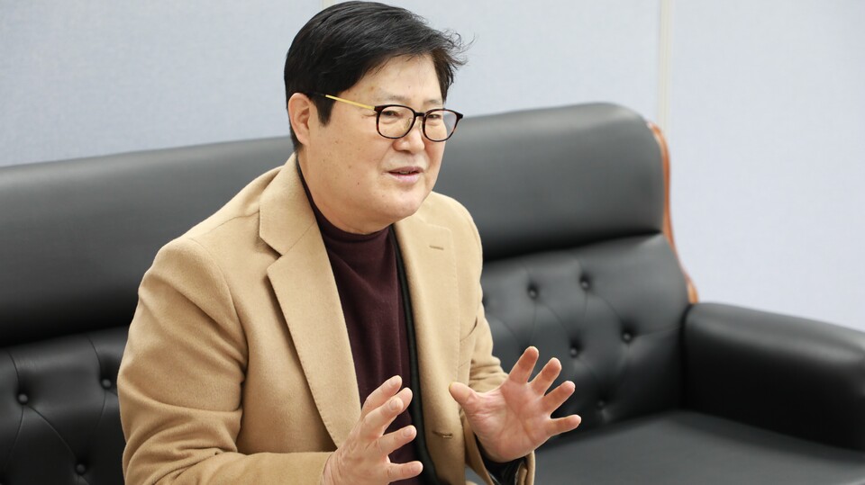 위세아이텍 김종현 대표가 최근 진행된 MS투데이와 인터뷰를 하고 있다. (사진=박지영 기자)