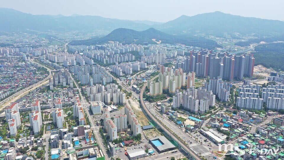 춘천 퇴계동의 아파트 밀집 지역. (사진=박지영 기자)
