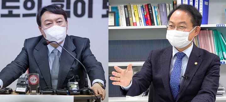 윤석열 국민의힘 대선후보(왼쪽), 허영 더불어민주당 국회의원(오른쪽). (사진=MS투데이 DB)
