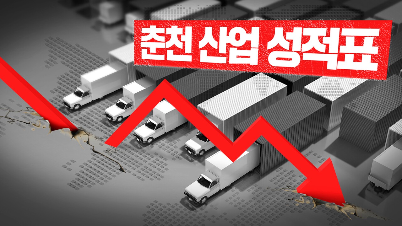 팬데믹에도 성장하던 춘천 산업계의 수출 실적이 올들어 감소세를 보이고 있다. (그래픽=이정욱 기자)