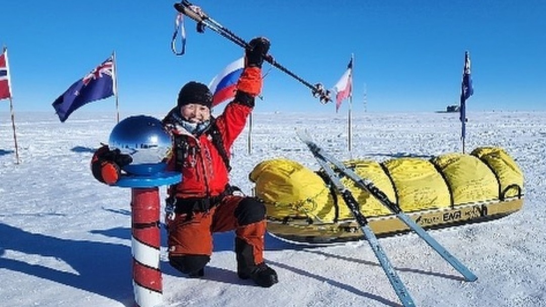 한국인 최초이자 아시아 여성으로서 처음으로 남극점에 도달한 김영미 대장. (사진=김영미 대장 SNS 갈무리) 